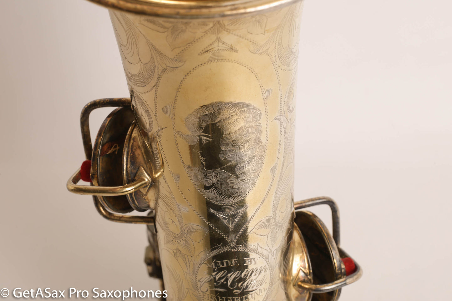 Conn New Wonder 1 Alto Burnished Gold Stunning Portrait Engraved Old Pads 139214