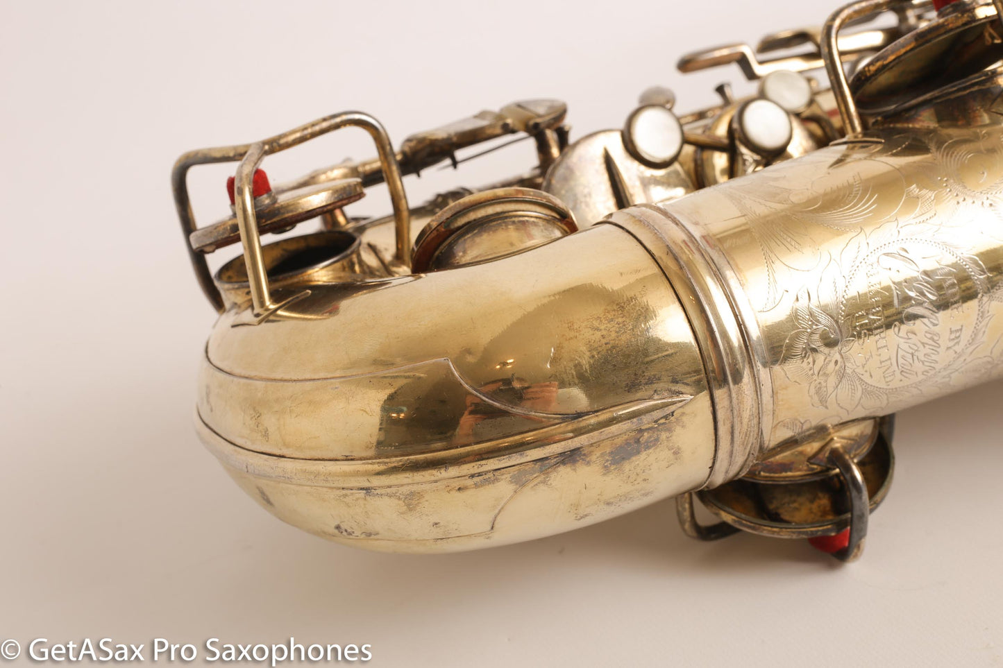 Conn New Wonder 1 Alto Burnished Gold Stunning Portrait Engraved Old Pads 139214