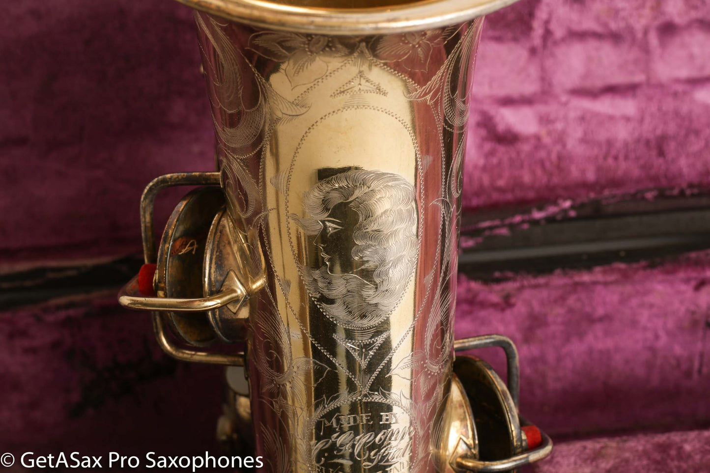 Conn New Wonder 1 Alto Burnished Gold Stunning Portrait Engraved Old Pads 139214