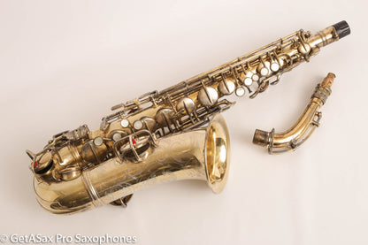 Conn New Wonder 1 Alto Burnished Gold Stunning Portrait Engraved Old Pads 139214