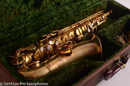 Conn New Wonder II Alto Burnished Gold with Portrait! Old Pads 203916