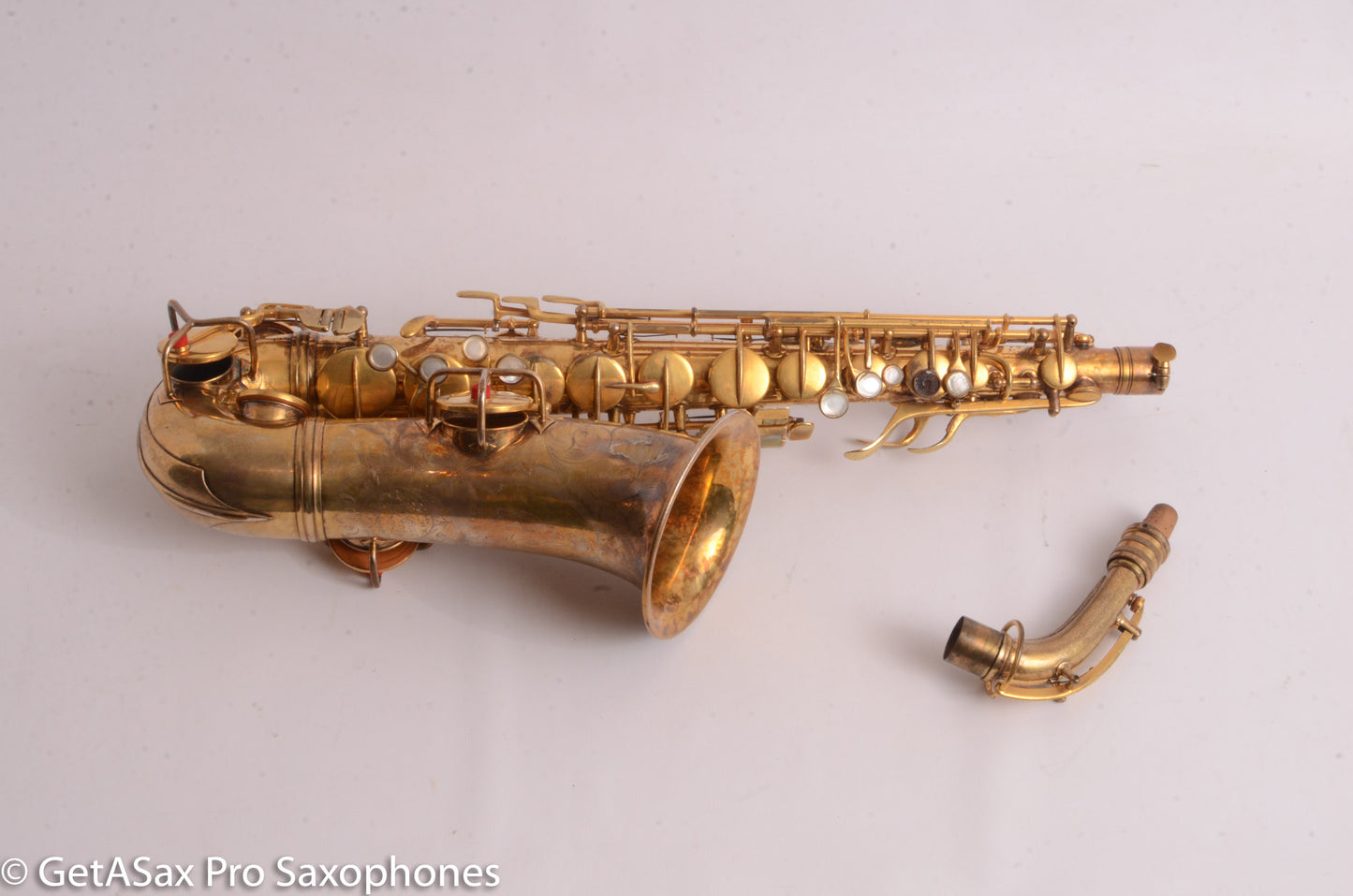 Conn New Wonder II Alto Burnished Gold with Portrait! Old Pads 203916