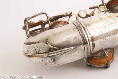 Conn New Wonder II ‘Chu Berry’ Alto Saxophone 184438 Original Silver Plate Needs Overhaul