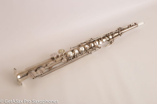 Conn New Wonder II Bb Soprano Saxophone Original Silver Plate Excellent 190467