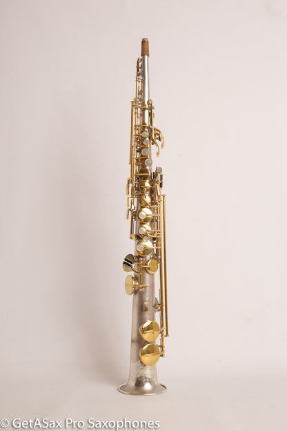 Conn New Wonder II Bb Soprano Saxophone 196145 Silver Plate w/Mods Repadded