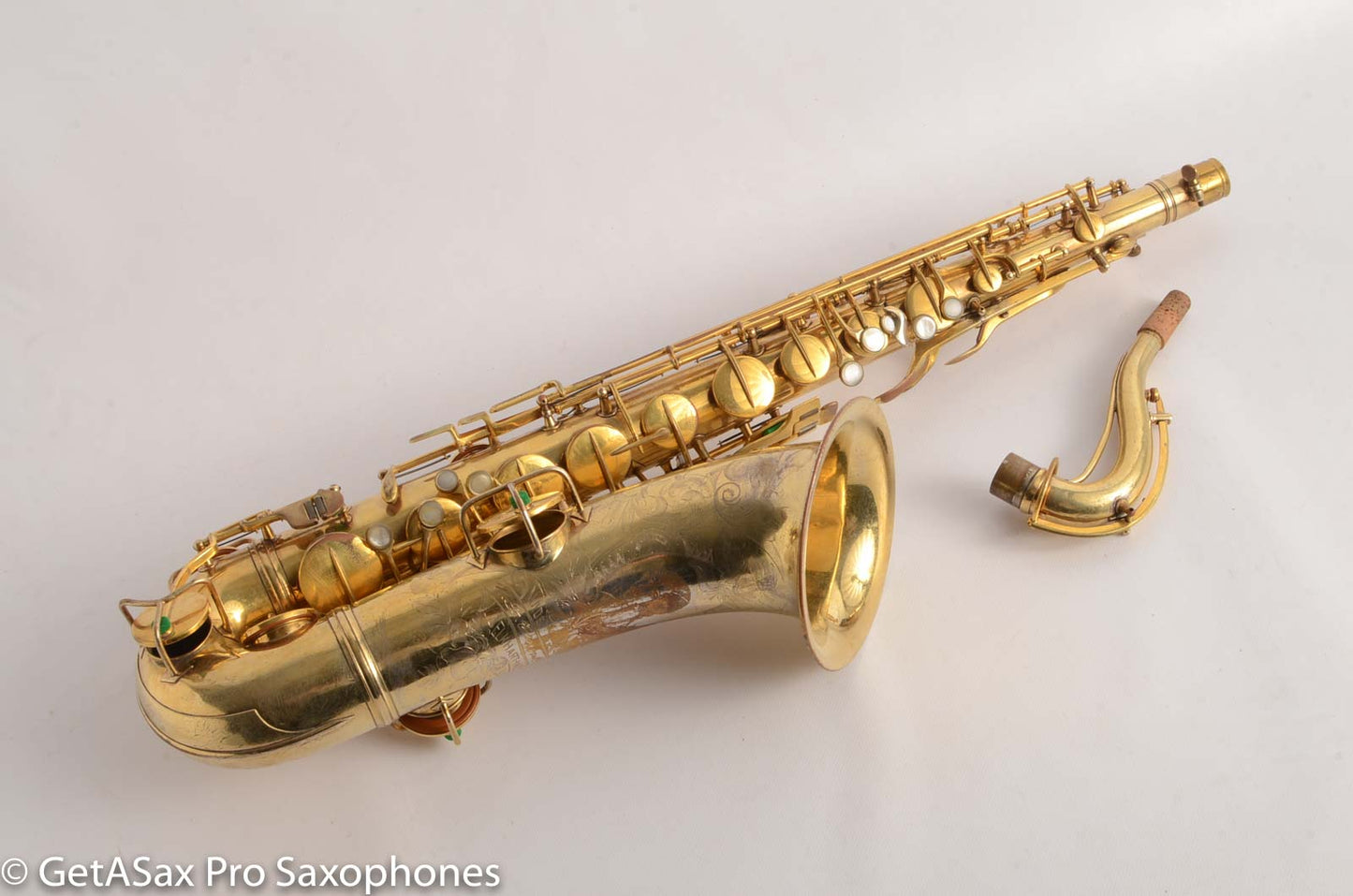 Conn Burnished Gold Plate Portrait Engraved Tenor High End Overhaul!