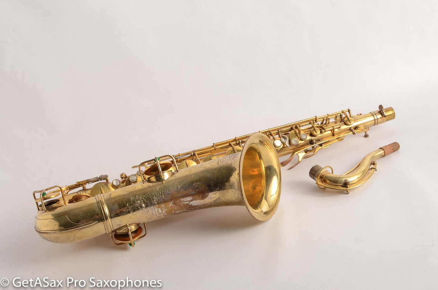 Conn Burnished Gold Plate Portrait Engraved Tenor High End Overhaul!
