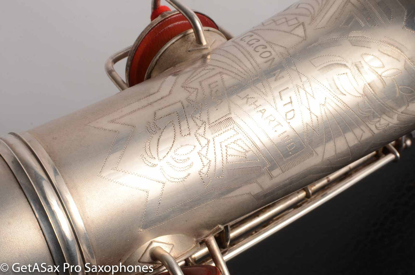Conn 'Transitional' Art Deco-engraved Alto Original Silver, Overhauled!