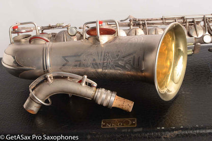 Conn 'Transitional' Art Deco-engraved Alto Original Silver, Overhauled!