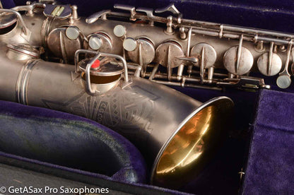 Conn 'Transitional' Art Deco-engraved Alto Original Silver, Overhauled!