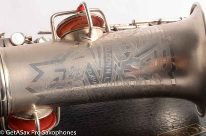 Conn 'Transitional' Art Deco-engraved Alto Original Silver, Overhauled!