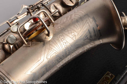 Conn 'Transitional' Art Deco-engraved Alto Original Silver, Overhauled!