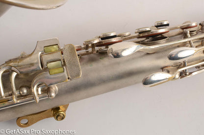 Conn 10M Transitional Tenor Saxophone 250009 Art Deco Silver Plate Recent Overhaul Outstanding!