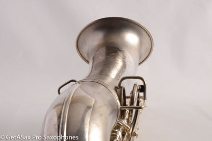 Conn 10M Transitional Tenor Saxophone 250009 Art Deco Silver Plate Recent Overhaul Outstanding!