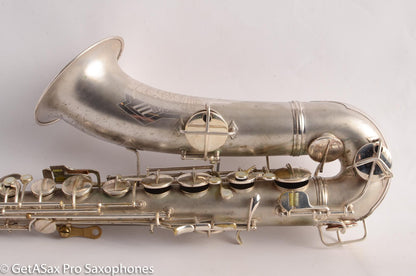 Conn 10M Transitional Tenor Saxophone 250009 Art Deco Silver Plate Recent Overhaul Outstanding!