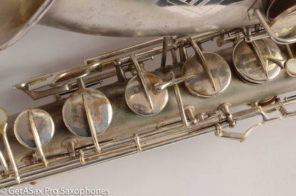 Conn 10M Transitional Tenor Saxophone 250009 Art Deco Silver Plate Recent Overhaul Outstanding!