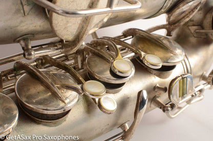 Conn 10M Transitional Tenor Saxophone 250009 Art Deco Silver Plate Recent Overhaul Outstanding!