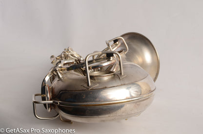 Conn 10M Transitional Tenor Saxophone 250009 Art Deco Silver Plate Recent Overhaul Outstanding!