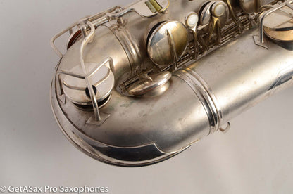 Conn 10M Transitional Tenor Saxophone 250009 Art Deco Silver Plate Recent Overhaul Outstanding!