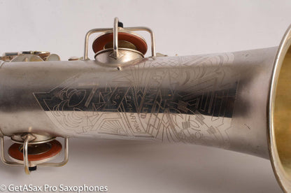 Conn 10M Transitional Tenor Saxophone 250009 Art Deco Silver Plate Recent Overhaul Outstanding!