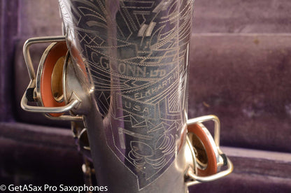 Conn 10M Transitional Tenor Saxophone 250009 Art Deco Silver Plate Recent Overhaul Outstanding!