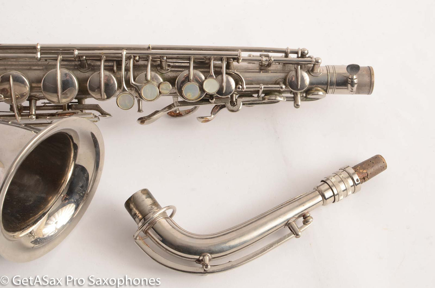Conn New Wonder 1 C Melody Saxophone Original Nickel Plate Good Condition 70276
