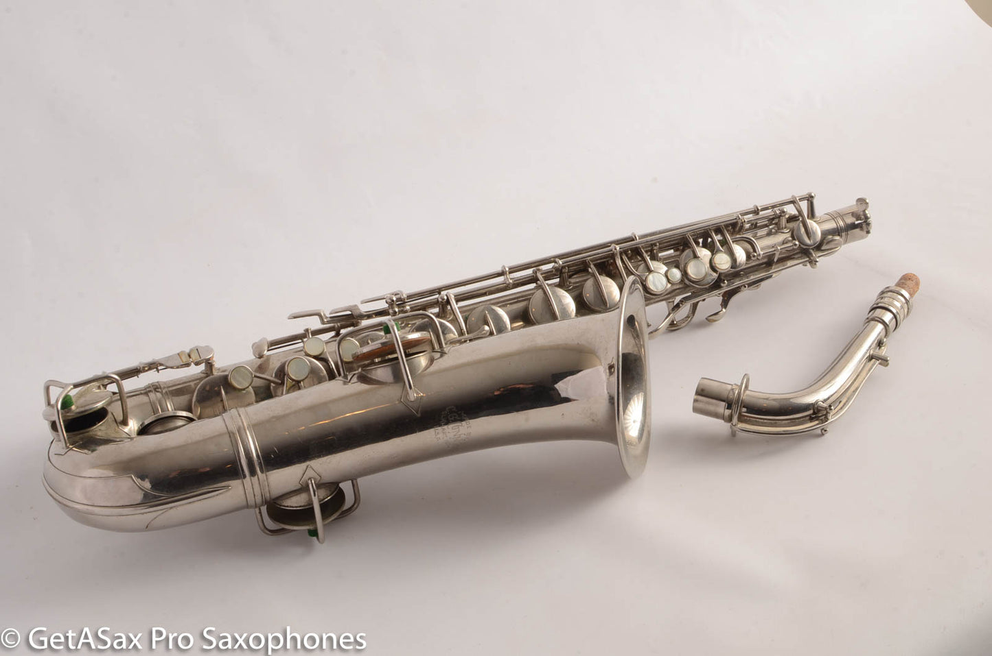Conn New Wonder 1 C Melody Saxophone Original Nickel Plate Good Condition 124447