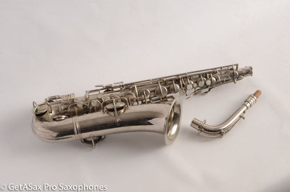 Conn New Wonder 1 C Melody Saxophone Original Nickel Plate Good Condition 124447