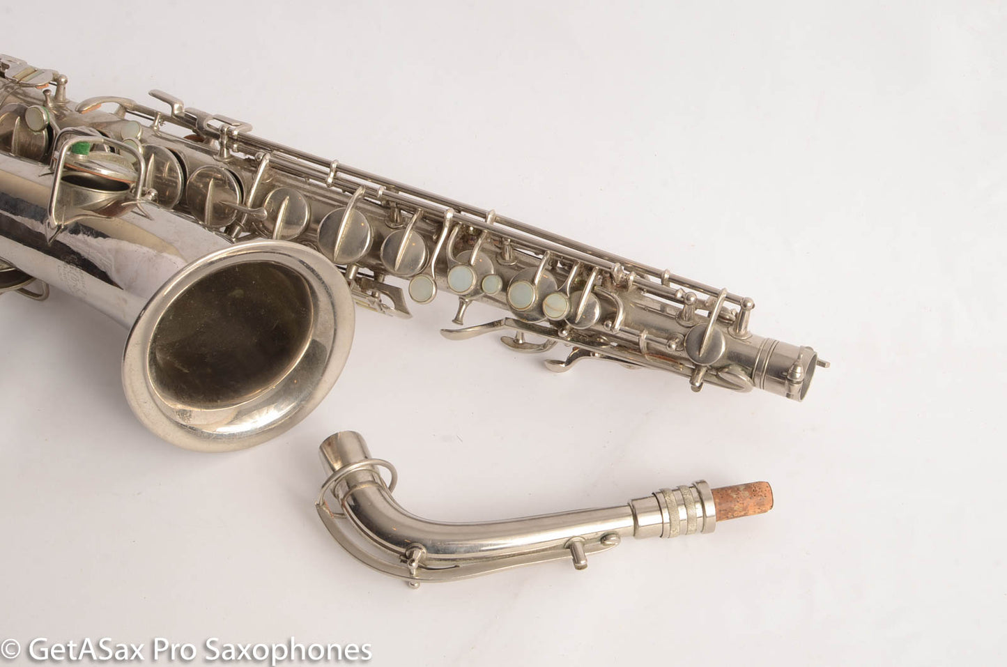 Conn New Wonder 1 C Melody Saxophone Original Nickel Plate Good Condition 124447