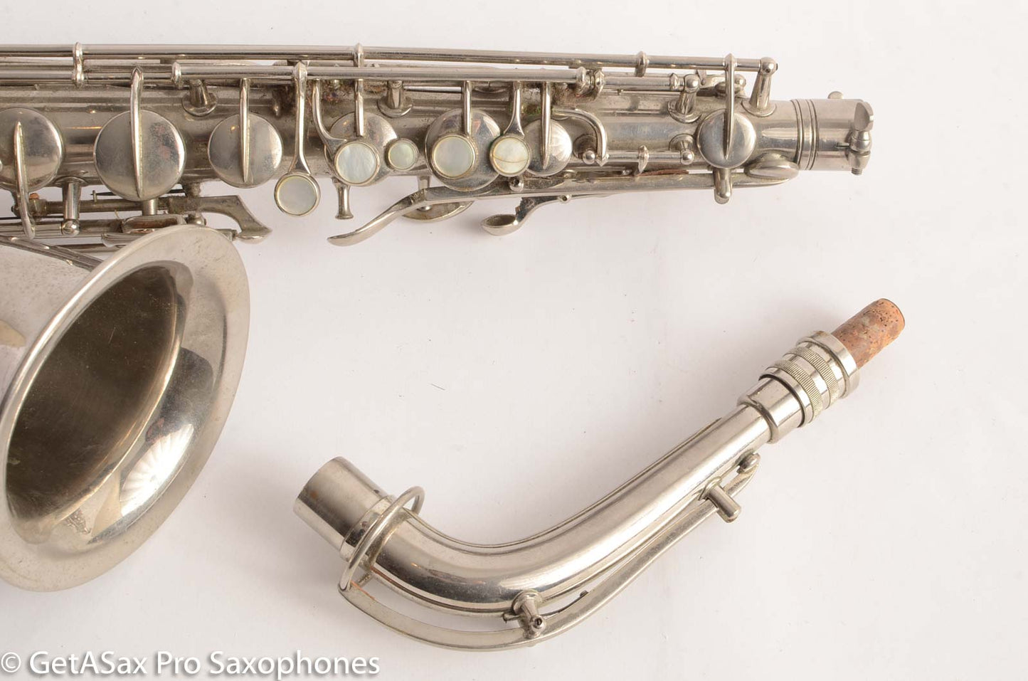 Conn New Wonder 1 C Melody Saxophone Original Nickel Plate Good Condition 124447