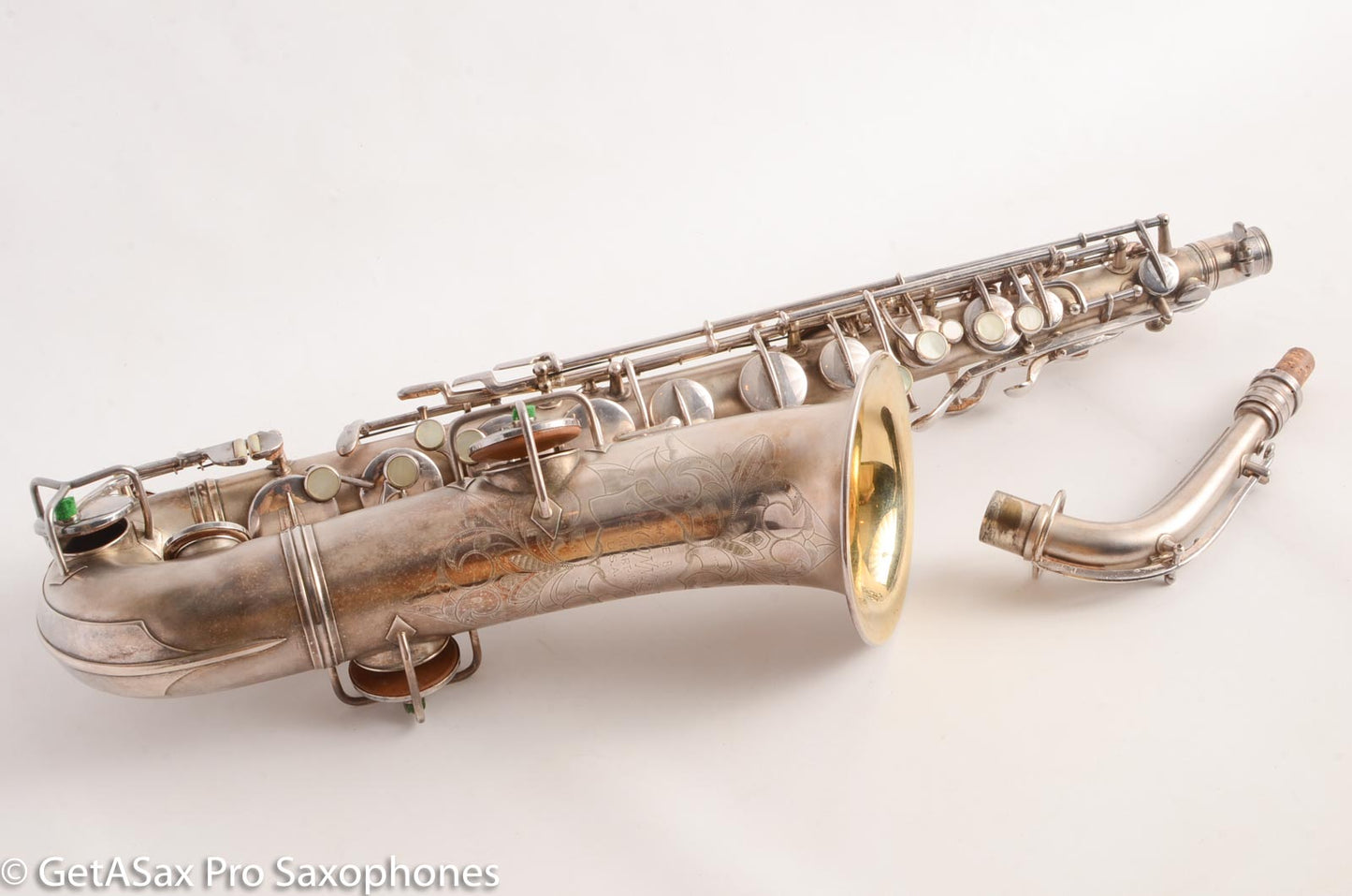 Conn New Wonder 1 C Melody Saxophone Original Silver Plate Good Condition 106298