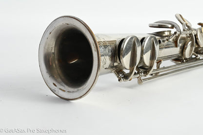 Conn New Wonder II Bb Soprano Original Nickel Plate Needs Overhaul 198k
