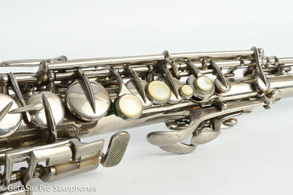 Conn New Wonder II Bb Soprano Original Nickel Plate Needs Overhaul 198k
