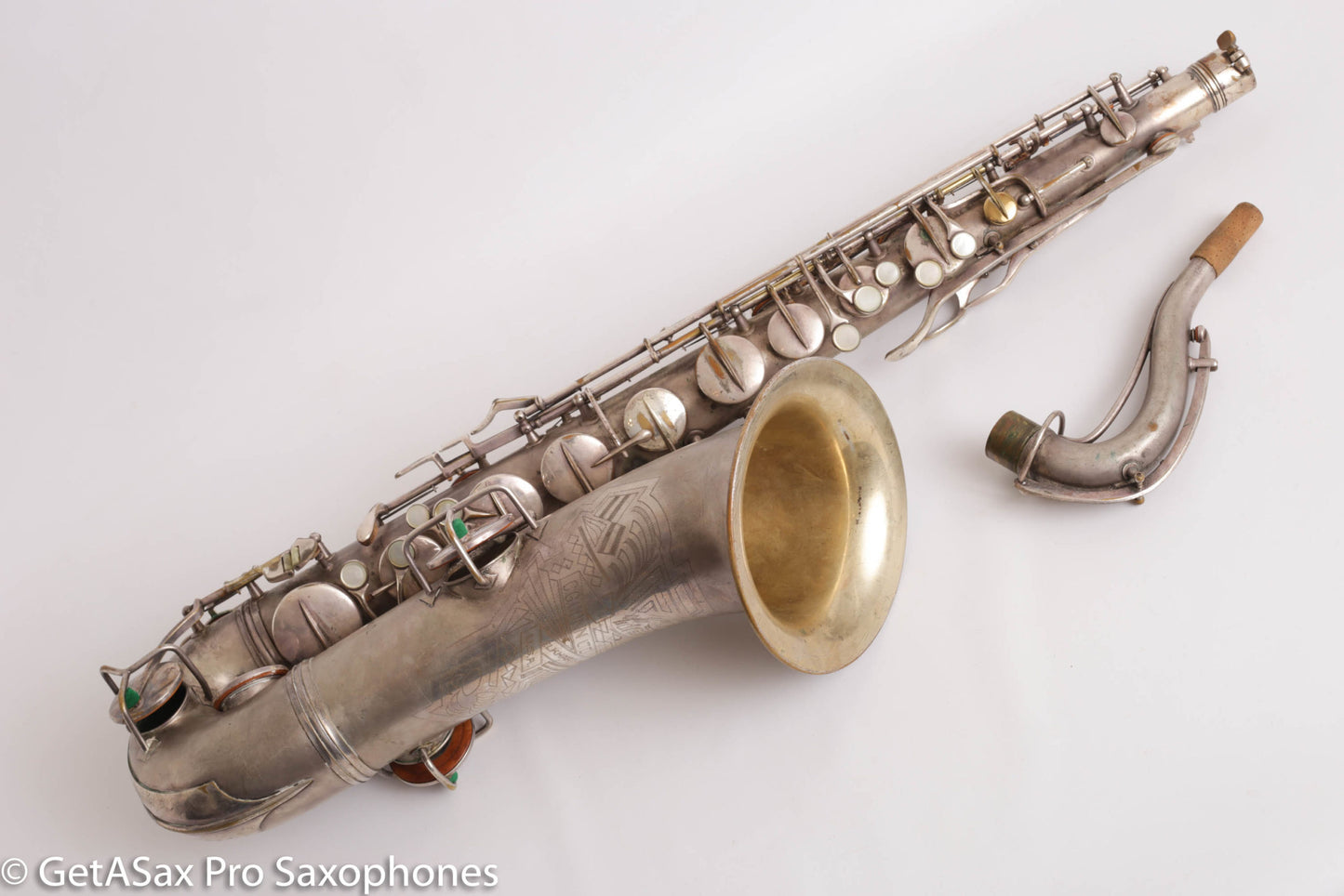 Conn Art Deco Transitional New Wonder II Tenor Original Silver Old Pads Fair Condition 239875