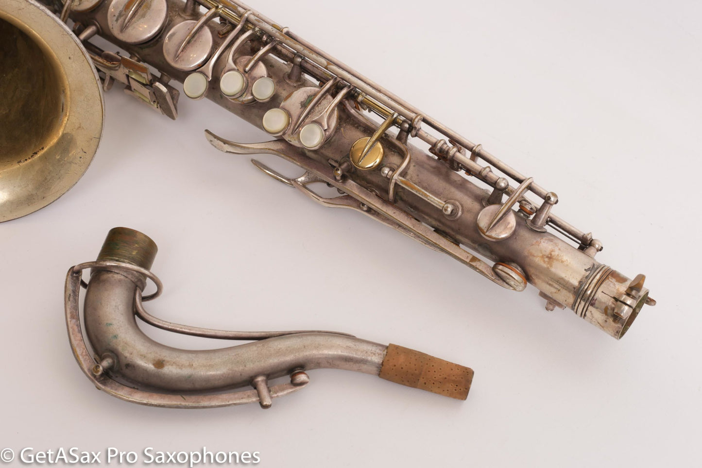 Conn Art Deco Transitional New Wonder II Tenor Original Silver Old Pads Fair Condition 239875