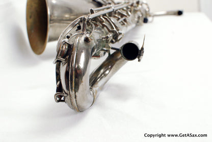 Conn 12M Baritone Saxophone 314xxx Rare Nickel Plate