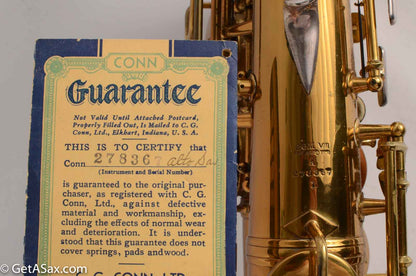 Conn 26M Alto Connqueror from 1937 Near Mint 30M-style Neck Warranty Card!