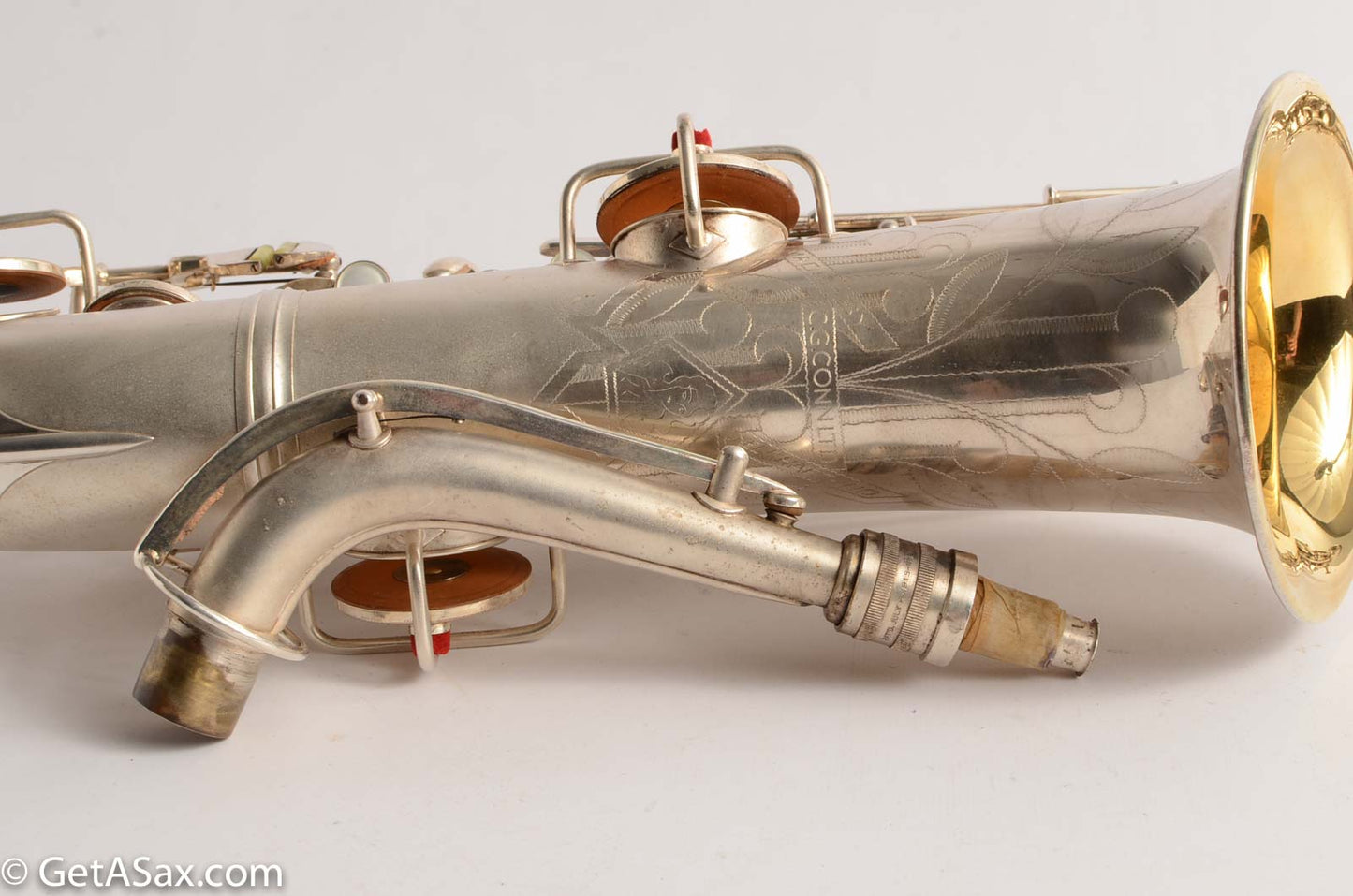 Conn 8M C Melody with Naked Lady Engraving 1937 Silver Near Mint