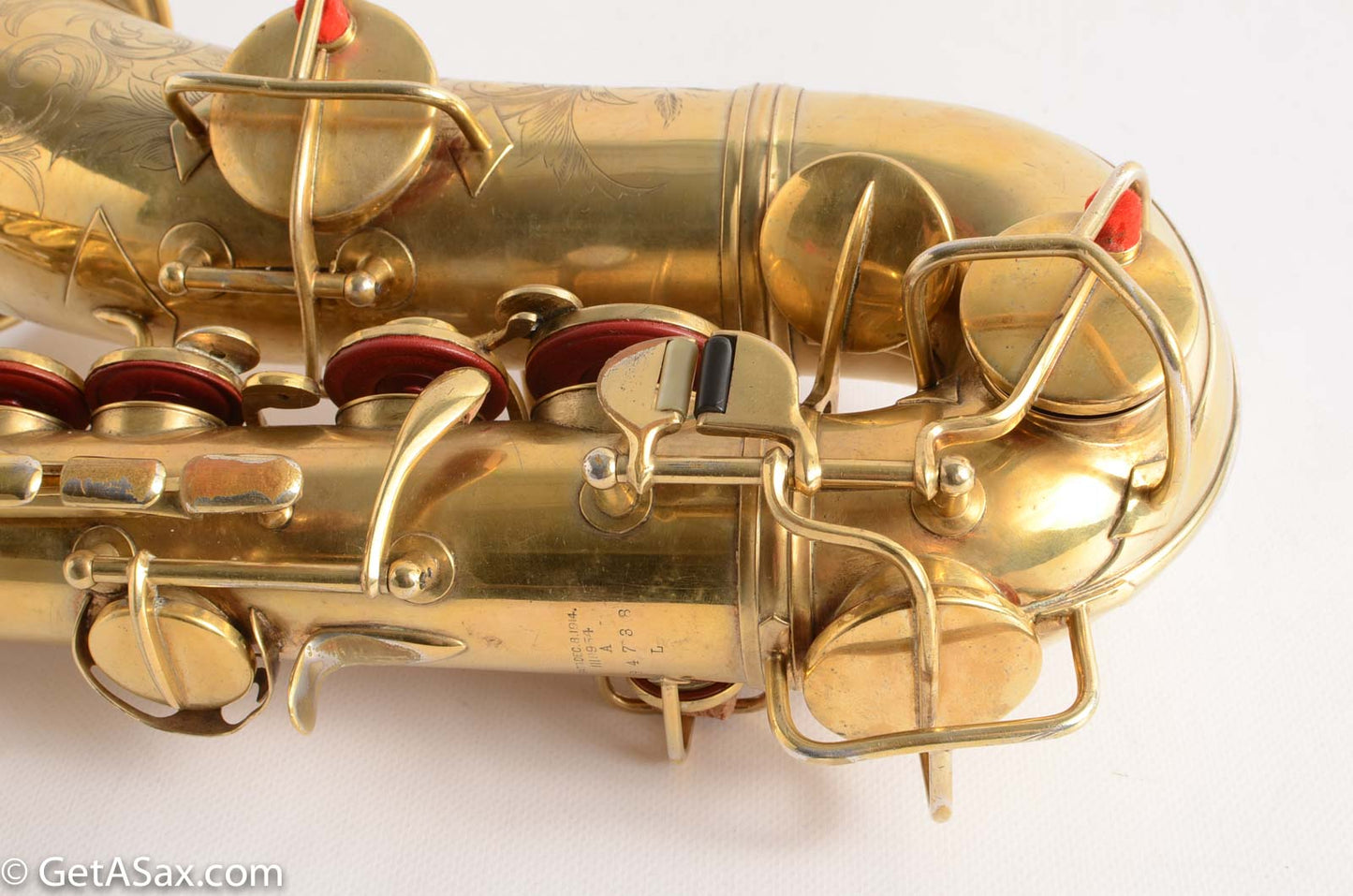 Conn New Wonder 1 Alto Original Burnished Gold Plate Portrait 84738