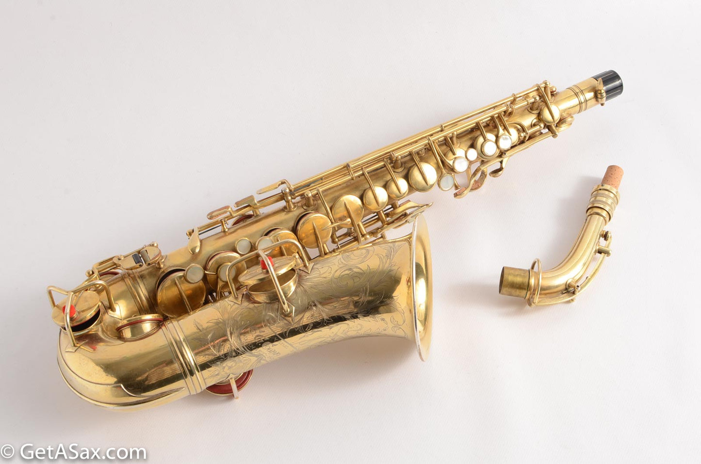 Conn New Wonder 1 Alto Original Burnished Gold Plate Portrait 84738