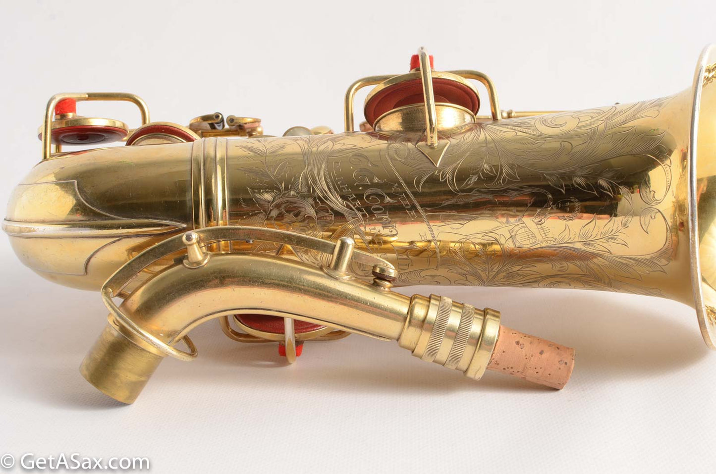 Conn New Wonder 1 Alto Original Burnished Gold Plate Portrait 84738