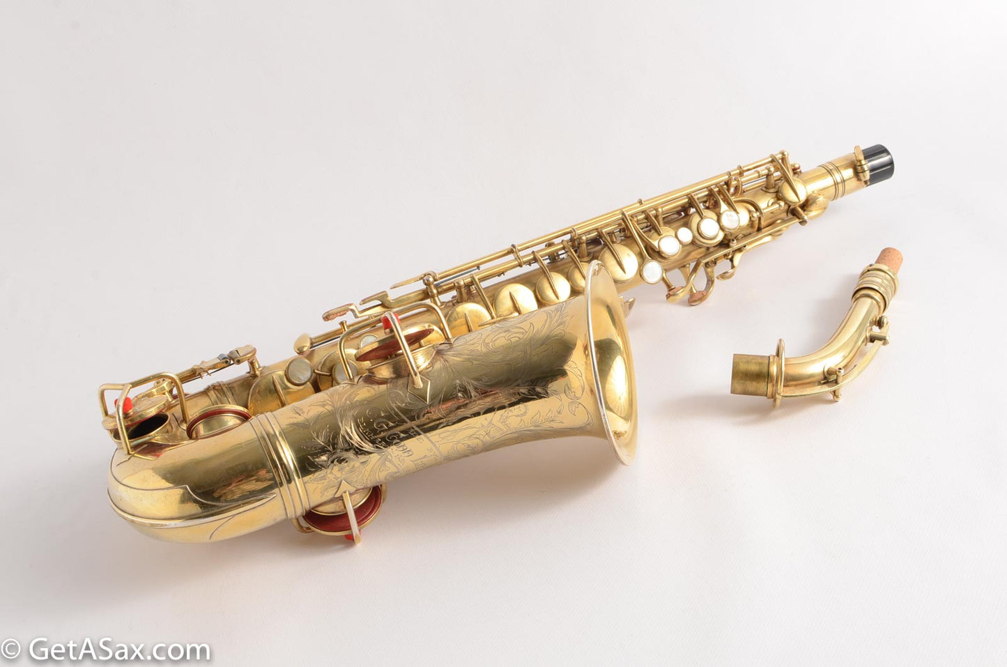 Conn New Wonder 1 Alto Original Burnished Gold Plate Portrait 84738