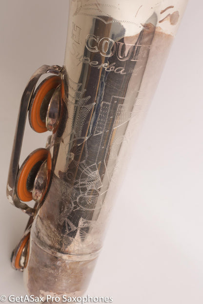 Couf Superba 1 Tenor Rare Original Silver Plate Early Serial Big Player! 65988