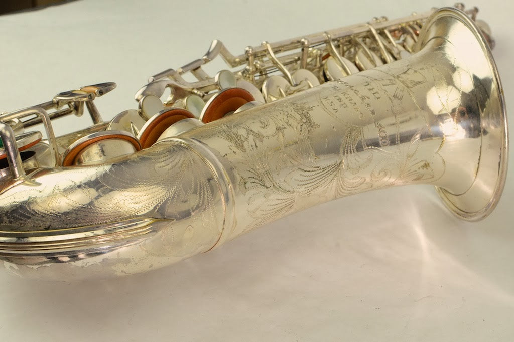 Buescher 400 Top Hat and Cane Alto Saxophone 355xxx Silver
