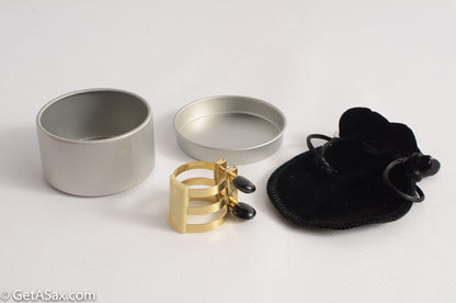 Tenor Hard Rubber Brilhart 3-Band Reproduction Ligature Echo Brass