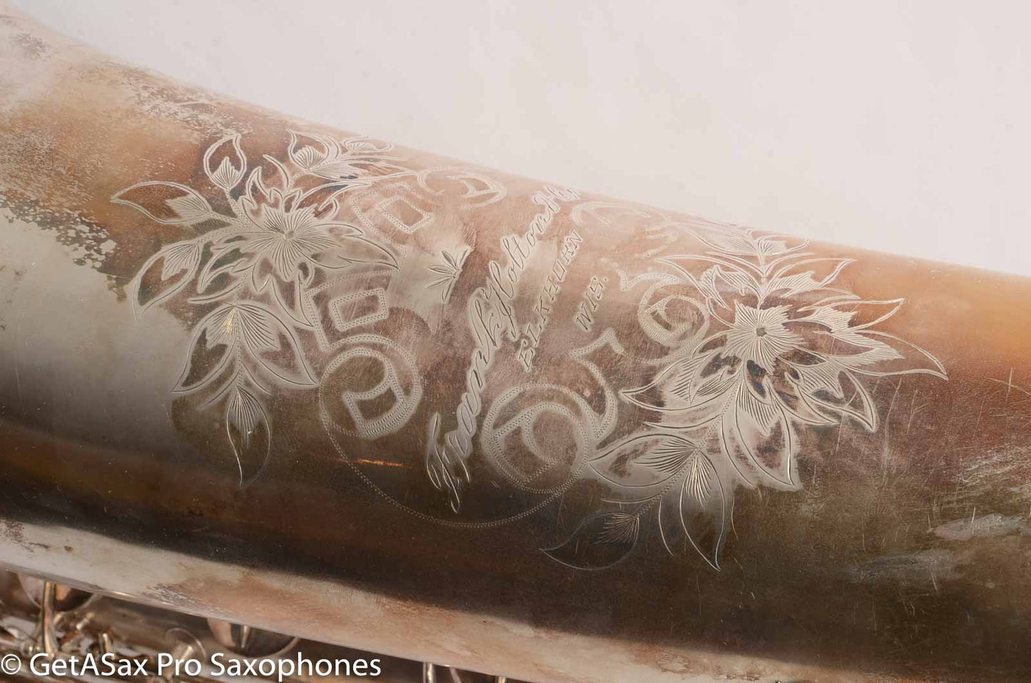 Conn (Holton) Bass Saxophone Good Playing Condition Original Silver Plate CLEAN P22298