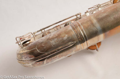 Conn (Holton) Bass Saxophone Good Playing Condition Original Silver Plate CLEAN P22298