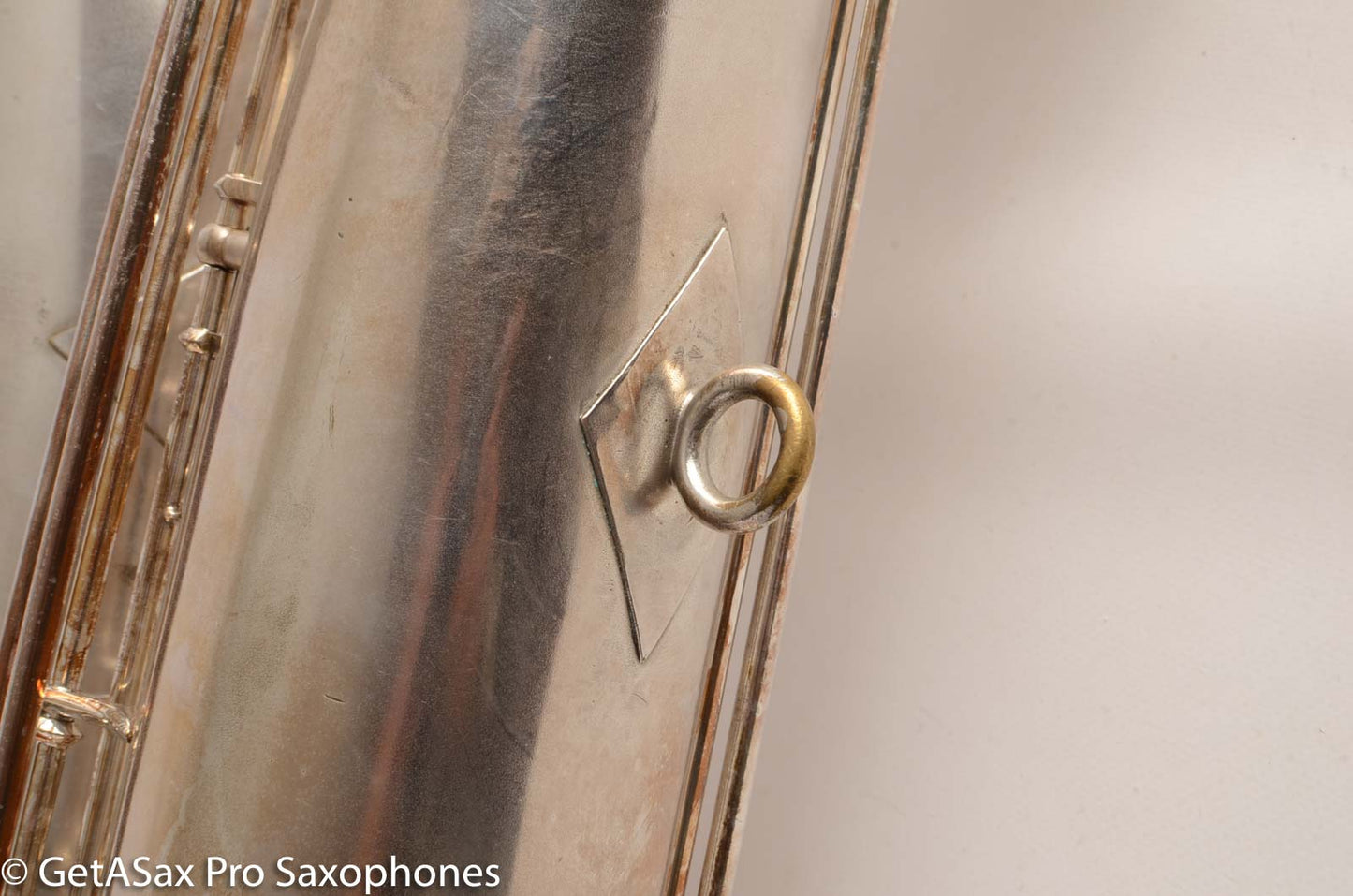 Conn (Holton) Bass Saxophone Good Playing Condition Original Silver Plate CLEAN P22298