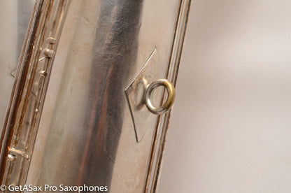 Conn (Holton) Bass Saxophone Good Playing Condition Original Silver Plate CLEAN P22298
