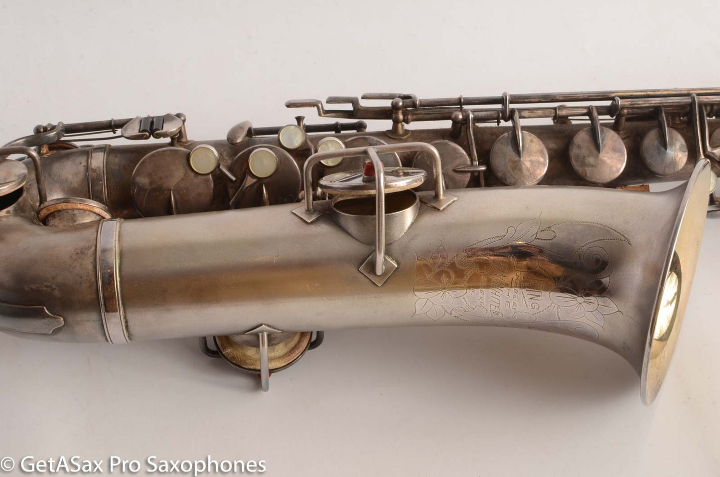 King C Melody Saxophone Original Silver Plate Good Condition needs Overhaul 63607